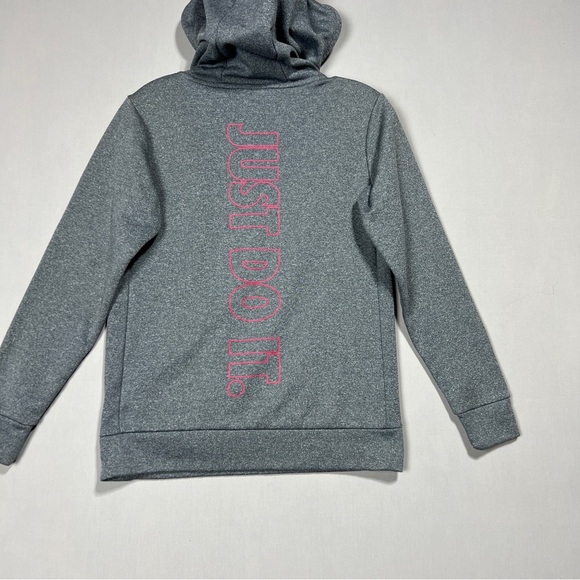 Nike Dri-Fit Just Do IT. Hoodie Women’s Gray/Pink Size XS - Picture 5 of 9